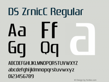 DS ZrnicC Regular OTF 1.0;PS 001.001;Core 116;AOCW 1.0 161 Font Sample