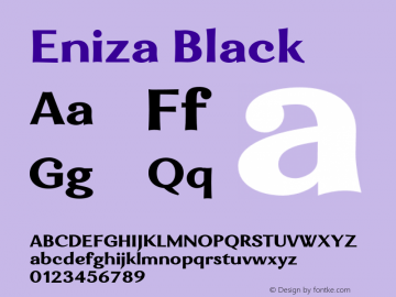 Eniza Black Unknown Font Sample