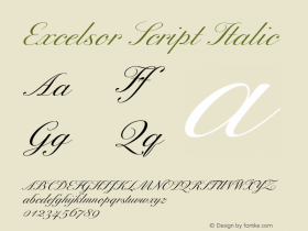Excelsor Script Italic 001.000 Font Sample