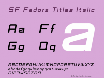 SF Fedora Titles Italic Version 1.1图片样张