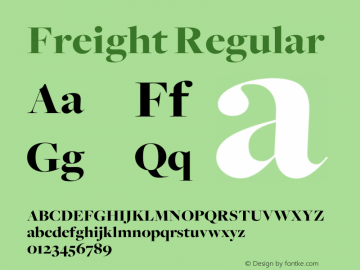 Freight Regular Version 1.000;PS 001.000;hotconv 1.0.38 Font Sample