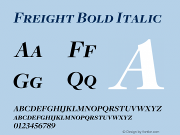 Freight Bold Italic Version 1.000;PS 001.001;hotconv 1.0.38 Font Sample