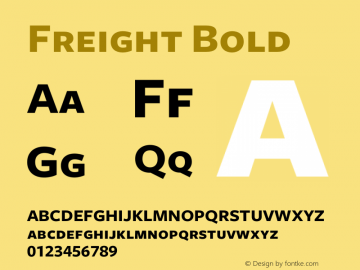 Freight Bold Version 1.000;PS 001.001;hotconv 1.0.38 Font Sample