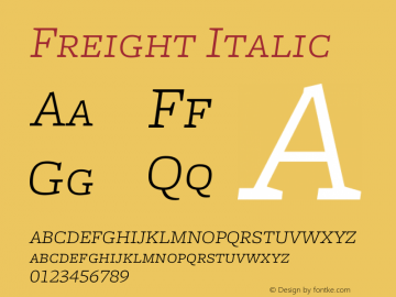 Freight Italic Version 1.000;PS 001.001;hotconv 1.0.38 Font Sample