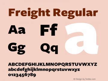 Freight Regular Version 1.000;PS 001.001;hotconv 1.0.38 Font Sample