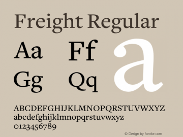 Freight Regular Version 1.000;PS 001.001;hotconv 1.0.38 Font Sample