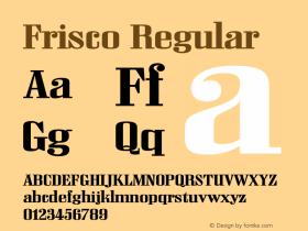 Frisco Regular OTF 1.000;PS 001.000;Core 1.0.29 Font Sample