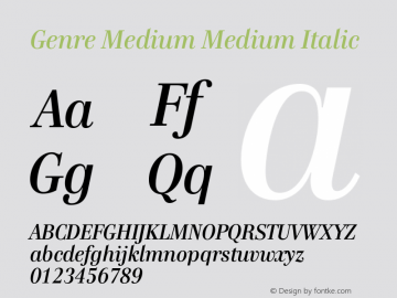 Genre Medium Medium Italic 001.000图片样张