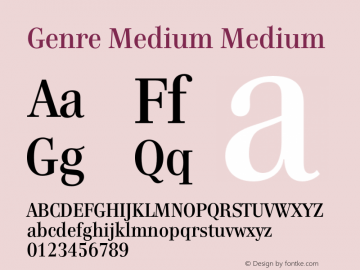 Genre Medium Medium 001.000 Font Sample