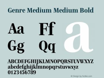 Genre Medium Medium Bold 001.000 Font Sample