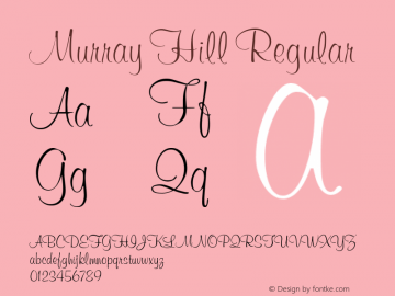 Murray Hill Regular Altsys Fontographer 3.5  11/25/92 Font Sample