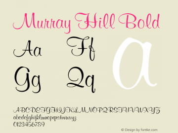 Murray Hill Bold 001.000 Font Sample