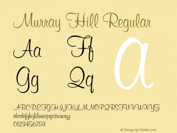 Murray Hill Regular 2.0-1.0 Font Sample