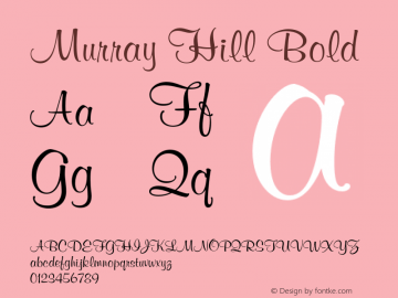 Murray Hill Bold 2.0-1.0 Font Sample