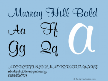 Murray Hill Bold 003.001 Font Sample