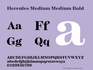 Hercules Medium Medium Bold 001.000 Font Sample