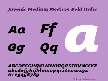 Juvenis Medium Medium Bold Italic 001.000 Font Sample
