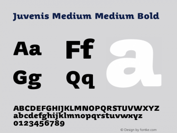 Juvenis Medium Medium Bold 001.000 Font Sample