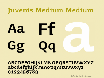 Juvenis Medium Medium 001.000 Font Sample