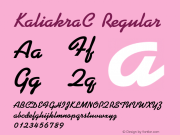 KaliakraC Regular OTF 1.0;PS 1.000;Core 116;AOCW 1.0 161 Font Sample