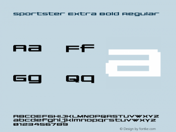 Sportster Extra Bold Regular Macromedia Fontographer 4.1.5 19/5/03图片样张