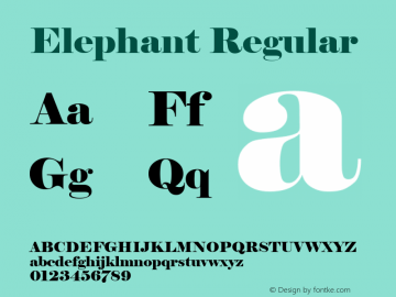 Elephant Regular Version 1.10 Font Sample