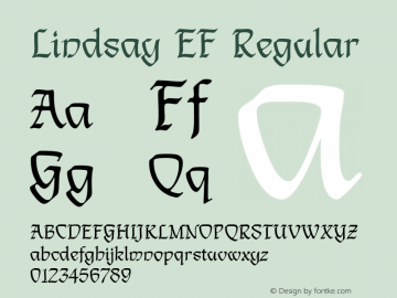 Lindsay EF Regular Macromedia Fontographer 4.1 19.03.02 Font Sample