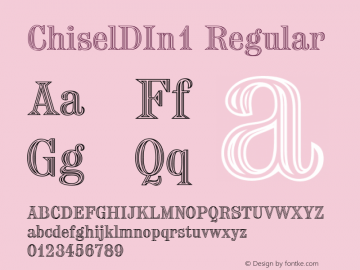 ChiselDIn1 Regular Version 001.005 Font Sample