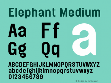 Elephant Medium 001.000 Font Sample