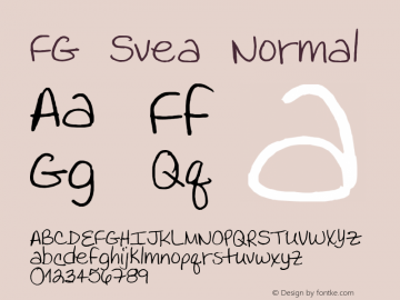 FG Svea Normal 2003; 1.0, initial release Font Sample