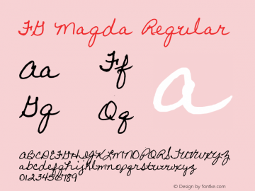 FG Magda Regular 2003; 1.0, initial release Font Sample