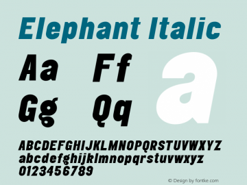 Elephant Italic 001.000 Font Sample