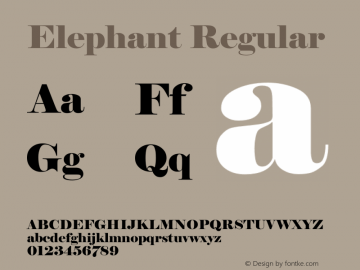 Elephant Regular Version 1.10 Font Sample