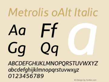 Metrolis oAlt Italic 001.000图片样张