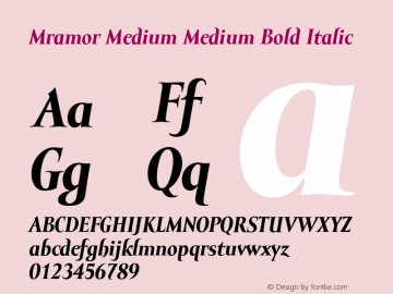Mramor Medium Medium Bold Italic 001.000图片样张