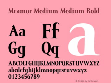 Mramor Medium Medium Bold 001.000 Font Sample