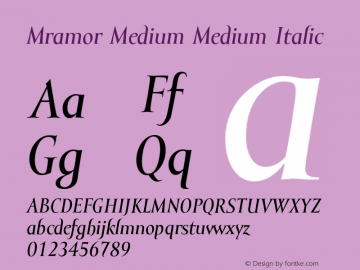 Mramor Medium Medium Italic 001.000图片样张