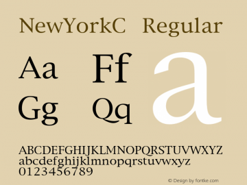 NewYorkC Regular OTF 1.0;PS 1.000;Core 116;AOCW 1.0 161 Font Sample