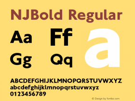 NJBold Regular 001.000 Font Sample