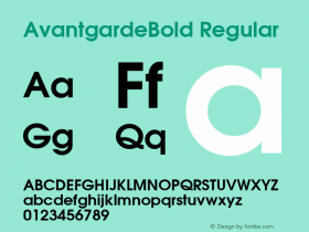 AvantgardeBold Regular Macromedia Fontographer 4.1 15.05.2003 Font Sample