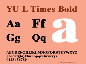 YU L Times Bold Converted from C:\WINDOWS\SYSTEM\AKIQ.BF1 by ALLTYPE图片样张
