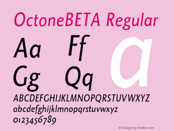 OctoneBETA Regular 001.000 Font Sample