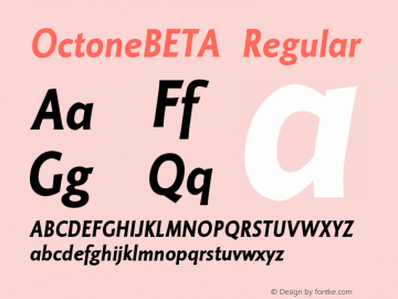 OctoneBETA Regular 001.000 Font Sample