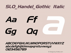 SLO_Handel_Gothic Italic Converted from D:\WINDOWS\TRUETYPE\HANDELN.TF1 by ALLTYPE Font Sample