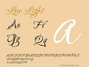 Love Light Macromedia Fontographer 4.1.5 11/6/03 Font Sample
