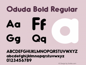 Oduda Bold Regular Version 1.000;PS 001.000;hotconv 1.0.70;makeotf.lib2.5.58329 Font Sample