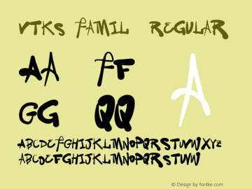 Vtks Family Regular Unknown Font Sample