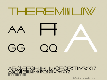 THEREMIN Low Version 1.00 2015 Font Sample