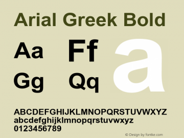 Arial Greek Bold Version 1.1 - April 1993图片样张