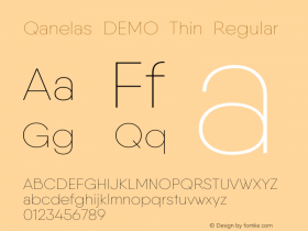 Qanelas DEMO Thin Regular Version 1.000;PS 001.000;hotconv 1.0.88;makeotf.lib2.5.64775图片样张